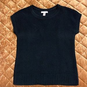 Banana Republic short sleeve black knit sweater (S)